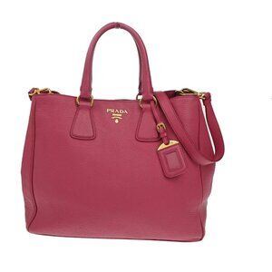 PRADA 2Way Shoulder Hand Tote Bag Vitello Daino Leather Pink GHW Italy